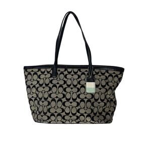 Coach Signature Stripe Medium Zip Top Tote (23465)